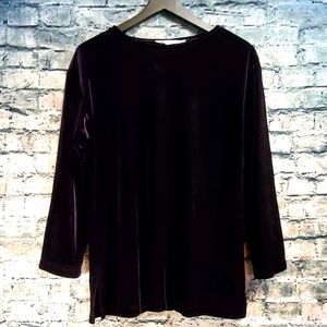 Carlton Hall | Dark Purple Velvet Boho Tunic Top